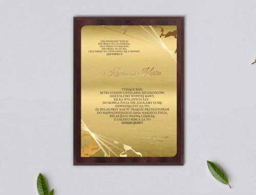 Dyplom ślubny dla świadków - Marmur & Złoto - Motyw 4