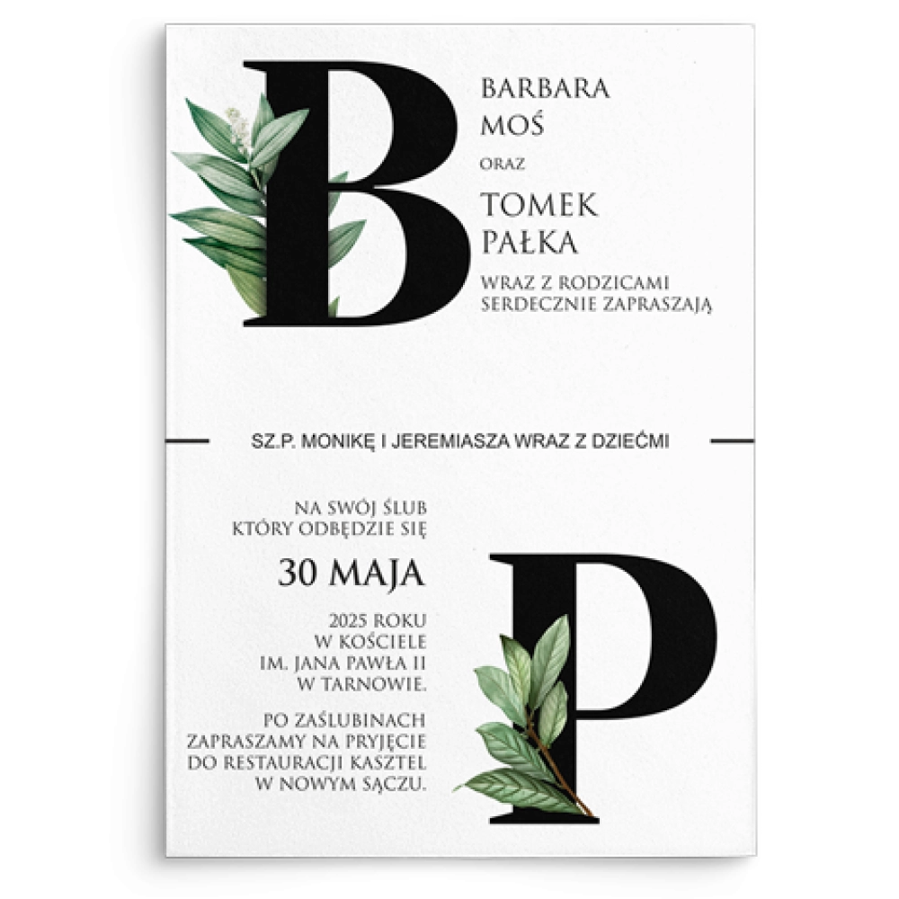 Zaproszenia ślubne Letters -  motyw 3