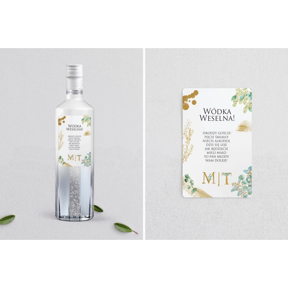Naklejki na alkohol - Golden Green Motyw 3