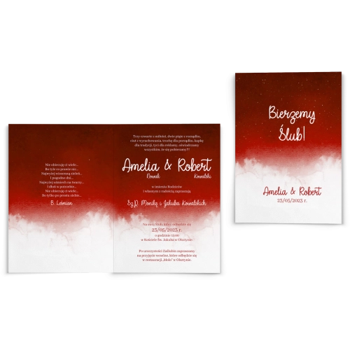 Zaproszenia ślubne Cloud - Składane Motyw 2