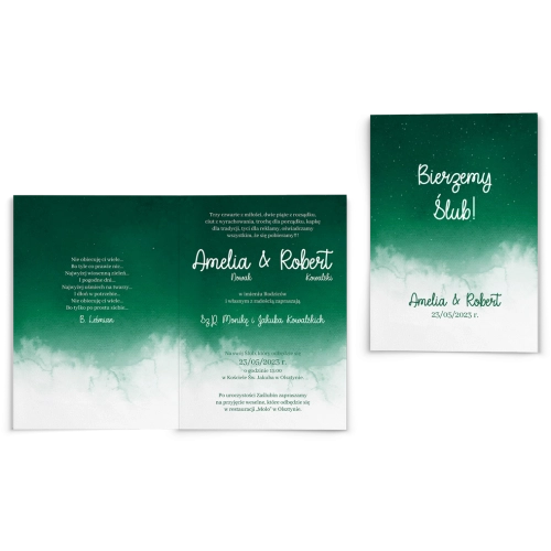 Zaproszenia ślubne Cloud - Składane Motyw 3