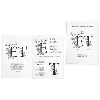 Zaproszenia ślubne Letters - Składane Motyw 2