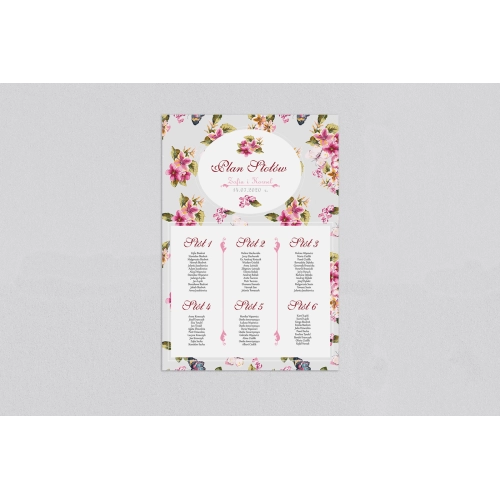 Plan stołów weselnych Pobieramy się - Motyw 2