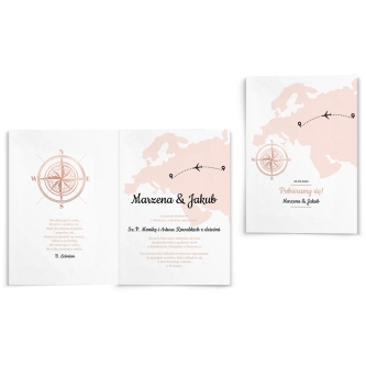 Zaproszenia ślubne Travels - Składane Motyw 3