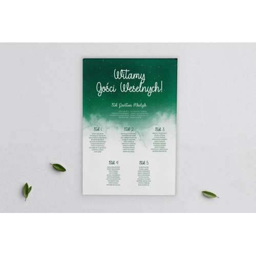 Plan stołów weselnych na płótnie Cloud Motyw 3