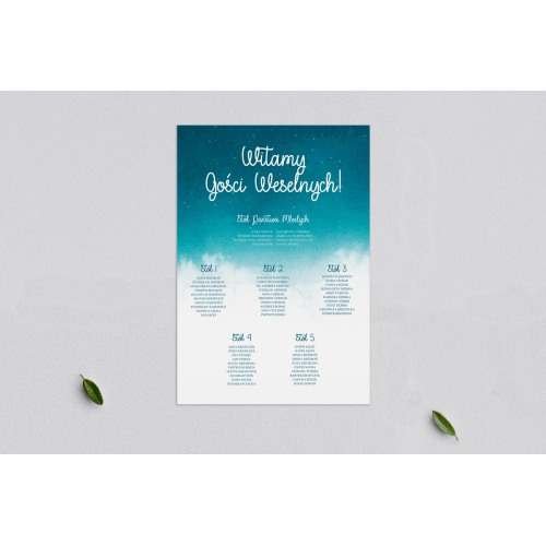 Plan stołów weselnych Cloud- Motyw 1