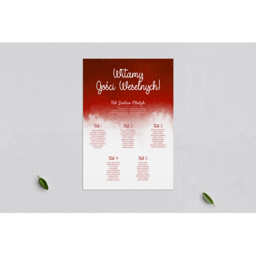 Plan stołów weselnych Cloud- Motyw 2