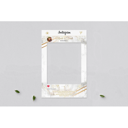 Ramka do zdjęć - Instagram Marmur & Złoto Motyw 1