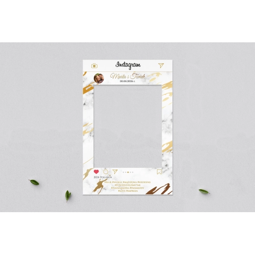 Ramka do zdjęć - Instagram Marmur & Złoto Motyw 3