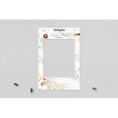 Ramka do zdjęć - Instagram Marmur & Złoto Motyw 4