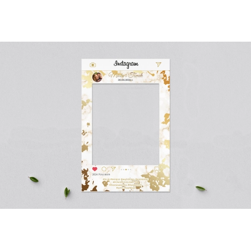 Ramka do zdjęć - Instagram Marmur & Złoto Motyw 5