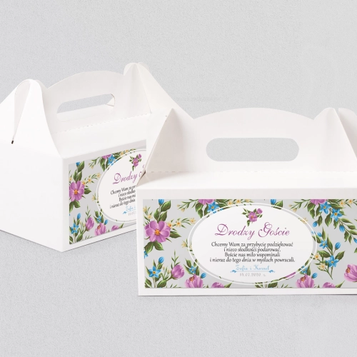 Pudełko na ciasto weselne Pobieramy się - Motyw 3