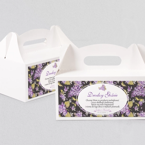 Pudełko na ciasto weselne Pobieramy się - Motyw 4