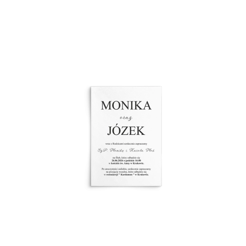 Zaproszenia ślubne Minimalistyczne - Motyw 6