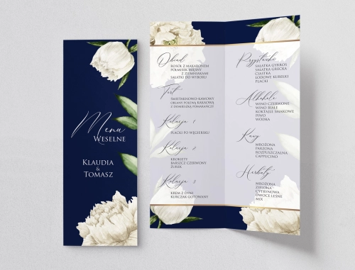 Menu Weselne Loveletter - Motyw 1