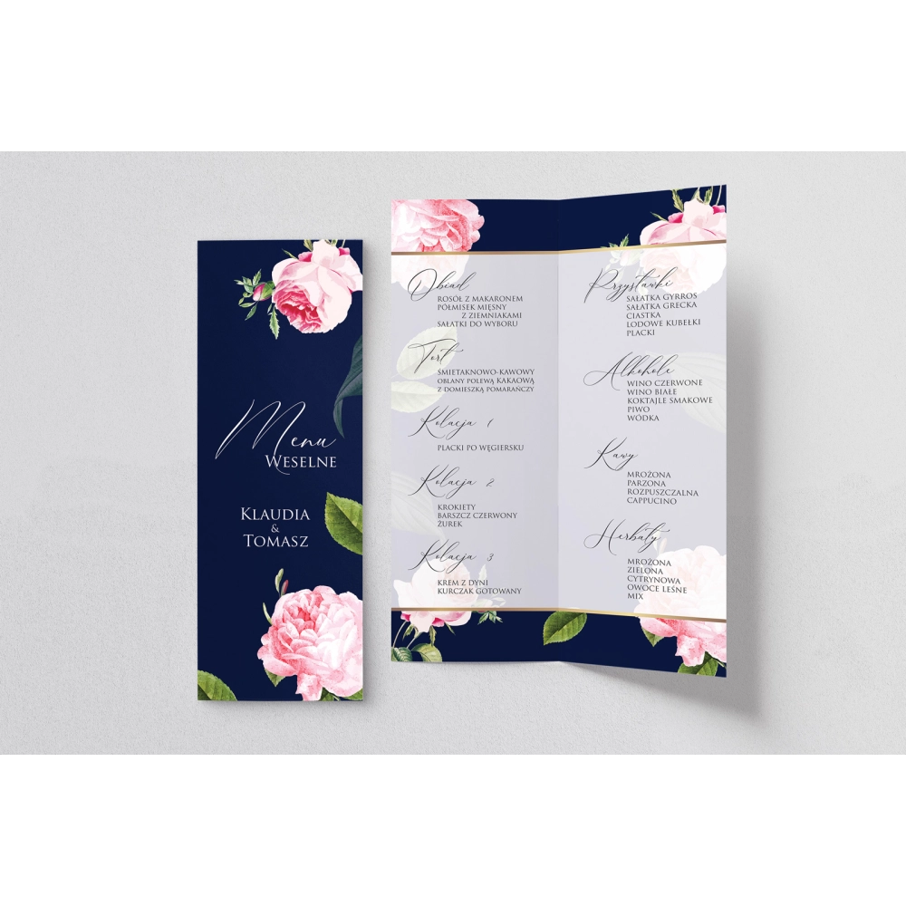 Menu Weselne Loveletter - Motyw 2