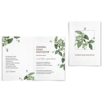 Zaproszenia ślubne Meadow - Składane Motyw 1