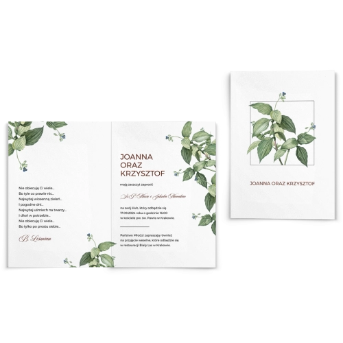 Zaproszenia ślubne Meadow - Składane Motyw 1