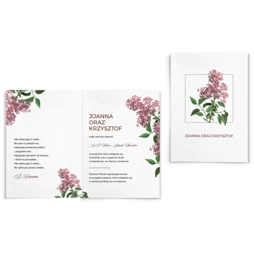 Zaproszenia ślubne Meadow - Składane Motyw 2