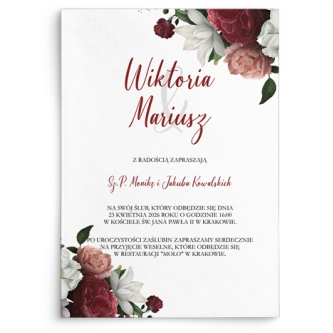 Zaproszenia ślubne Amore Rosso - motyw 3