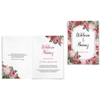 Zaproszenia ślubne Amore Rosso - Składane Motyw 1