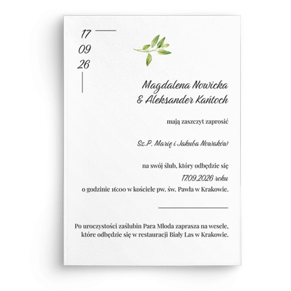 Zaproszenia ślubne Nature - Motyw 2