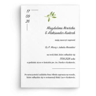 Zaproszenia ślubne Nature - Motyw 2