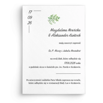 Zaproszenia ślubne Nature - Motyw 3