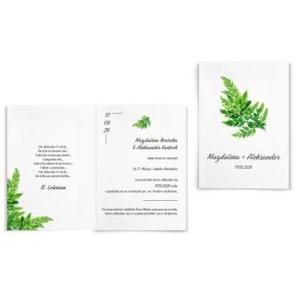 Zaproszenia ślubne Nature - Składane Motyw 1