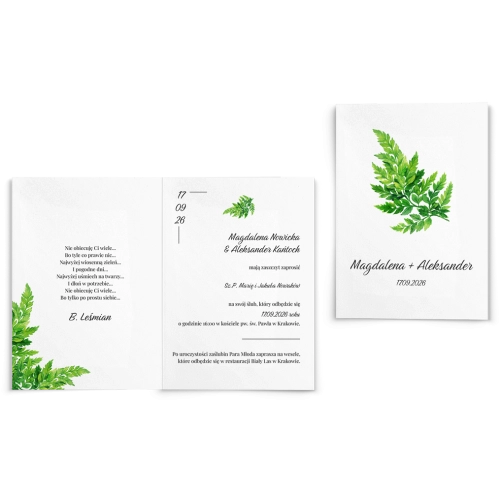 Zaproszenia ślubne Nature - Składane Motyw 1