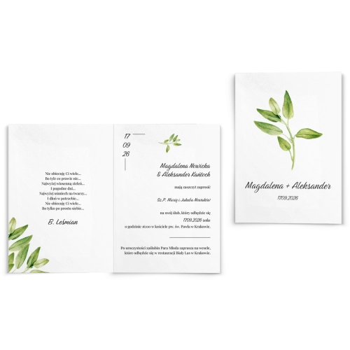 Zaproszenia ślubne Nature - Składane Motyw 2