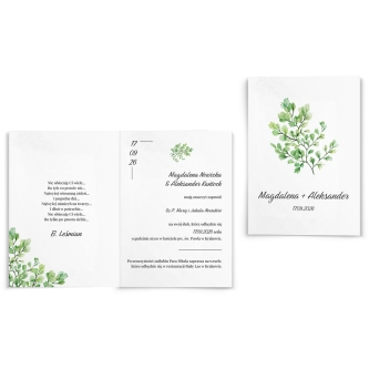 Zaproszenia ślubne Nature - Składane Motyw 3