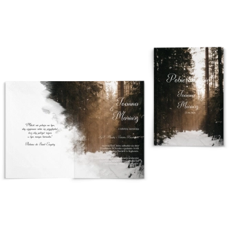 Zaproszenia ślubne Las - Składane Motyw 4