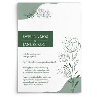 Zaproszenia ślubne Flores de campo - motyw 2