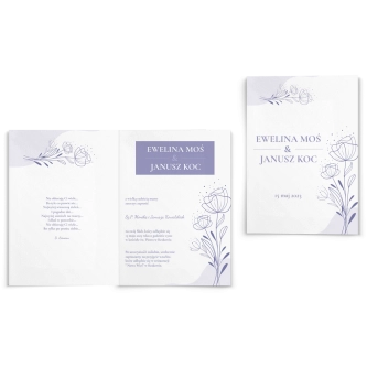 Zaproszenia ślubne Flores de campo - Składane Motyw 1