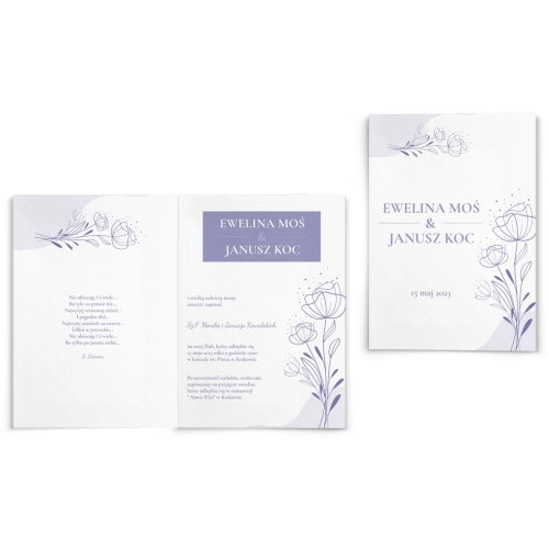 Zaproszenia ślubne Flores de campo - Składane Motyw 1
