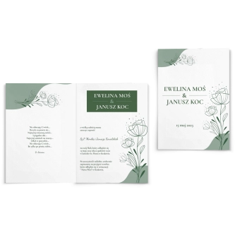 Zaproszenia ślubne Flores de campo - Składane Motyw 2