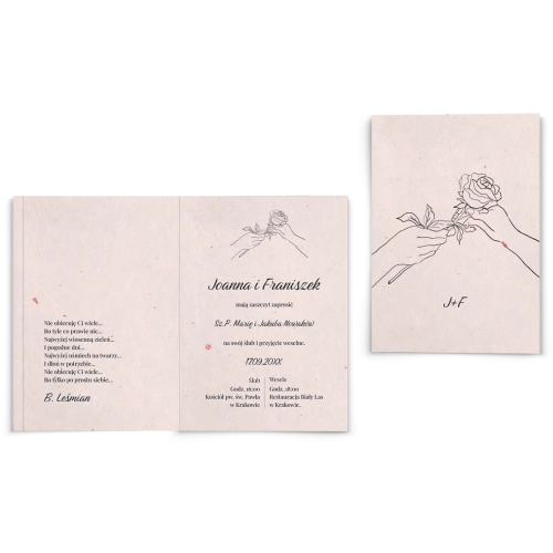 Zaproszenia ślubne Couple - Składane motyw 1