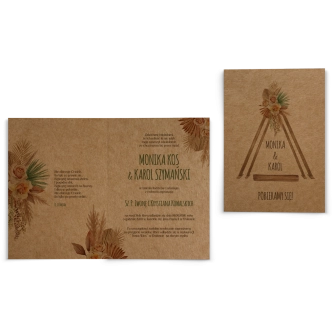 Zaproszenia ślubne Boho - Składane motyw 2