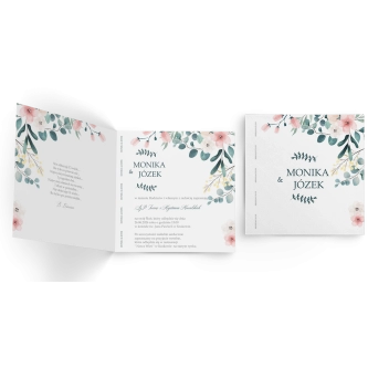 Zaproszenia ślubne Name - Składane Kwadrat Motyw 2