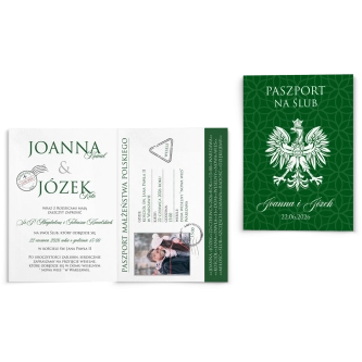 Zaproszenia ślubne Paszport - Składane motyw 3