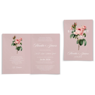 Zaproszenia ślubne Bella - Składane motyw 1