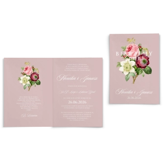 Zaproszenia ślubne Bella - Składane motyw 3