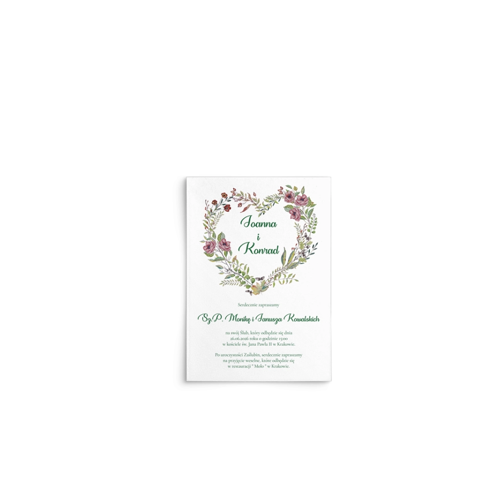 Zaproszenia ślubne Heart of Flowers - Motyw 3