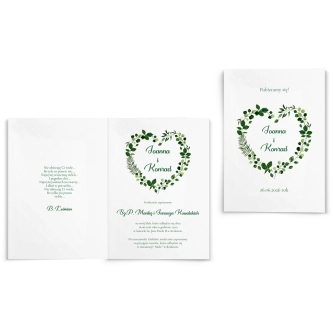 Zaproszenia ślubne Heart of Flowers - Składane motyw 2