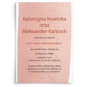 Zaproszenia ślubne Stain - Motyw 2