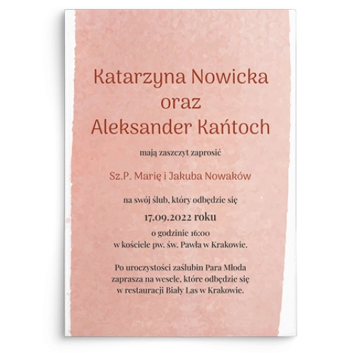 Zaproszenia ślubne Stain - Motyw 2