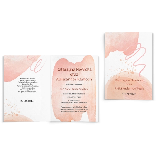 Zaproszenia ślubne Stain - Składane motyw 1