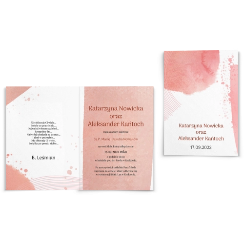 Zaproszenia ślubne Stain - Składane motyw 2