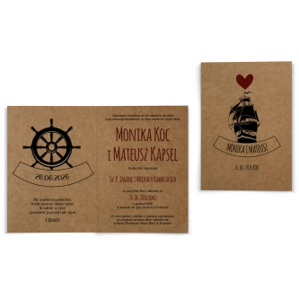 Zaproszenia ślubne Trip - Składane motyw 3